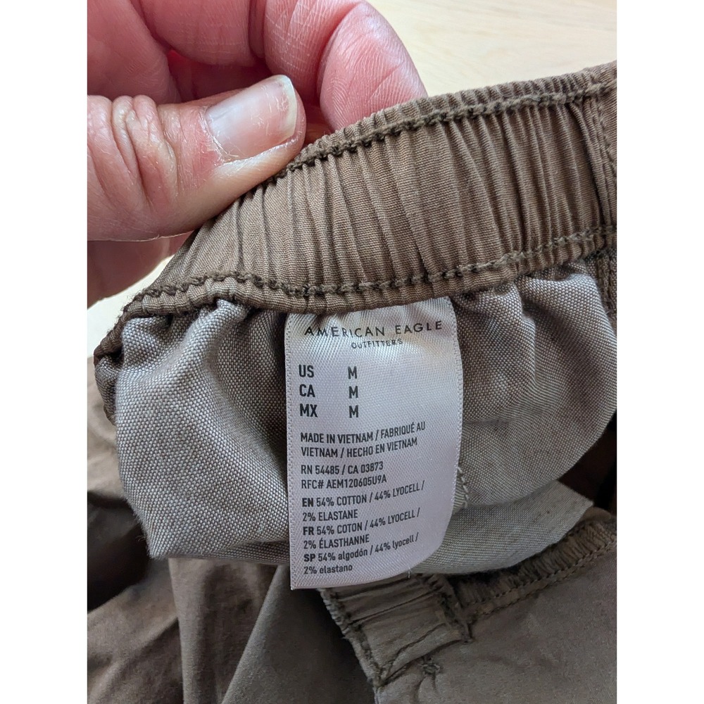 American Eagle Brown Cargo Parachute Pants Baggy Utility Y2K Size M - Picture 6 of 12